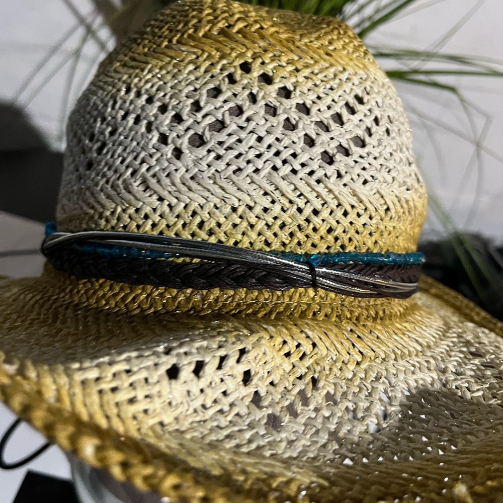 Accessories 22 Paper Straw Sun Hat One Size Fits All NEW $15 - Picture 2 of 5